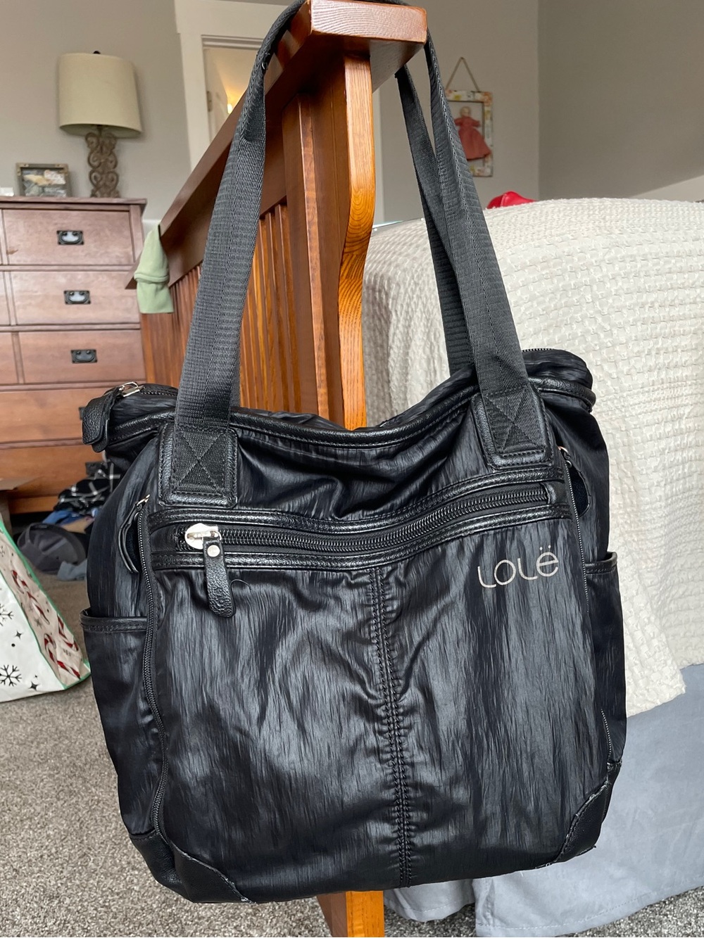 Lole Black Everyday Tote Bag Convertible Backpack. Work, diaper bag, shopping